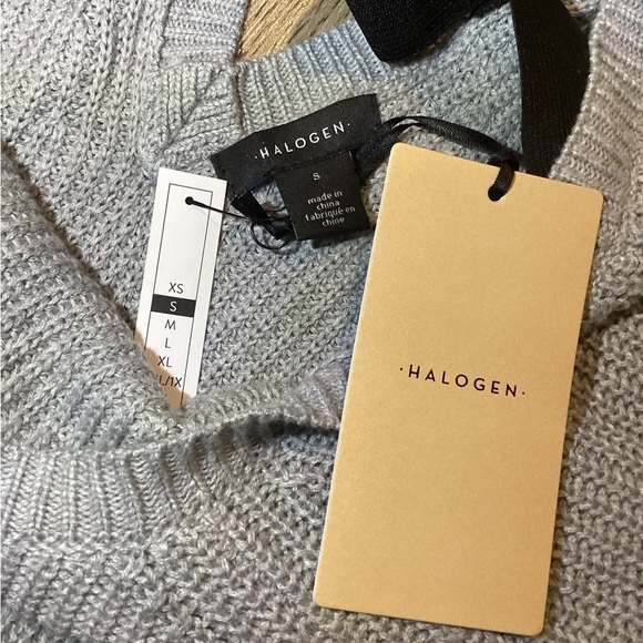 HALOGEN Grey Knit Long Sleeve Pullover Sweater – Women’s Size S – NWT - Picture 2 of 14